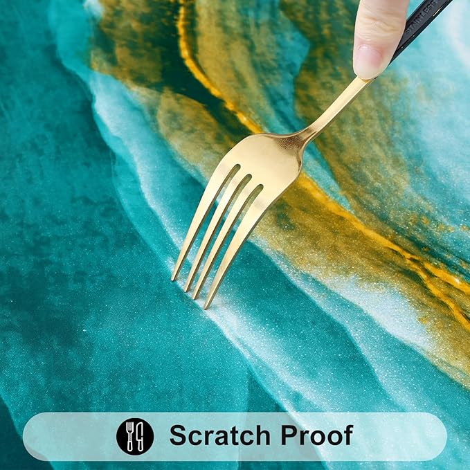 Smiry Rectangle Table Cloth Cover, Waterproof Elastic Fitted Picnic Tablecloth for 6 Foot Tables, Wipeable Flannel Backed Vinyl Tablecloths for Camping, Dining, Outdoor (Teal & Gold, 30" x 72")