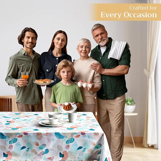 Maison d' Hermine Table Cloth Square Table 100% Cotton 60 x 60 Inches Tablecloth Reusable Decorative for Dining Room Farmhouse Home Valentines Day Decorations Spring Summer - Summer Picnic