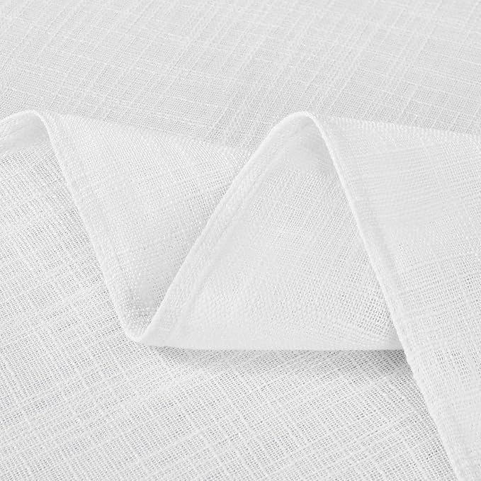 Softalker Linen Textured Rectangle Tablecloth, Waterproof Wipeable Farmhouse Burlap Table Cloth, Stain Resistant Wrinkle Free Table Covers for Kitchen Dining Holiday Party (52 x 70, White)