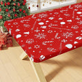 Smiry Rectangle Christmas Table Cloth, Waterproof Elastic Fitted Tablecloths for 6 Foot Tables, Washable Polyester Table Cover for Christmas Dinner (Snowflower, 30"x72")