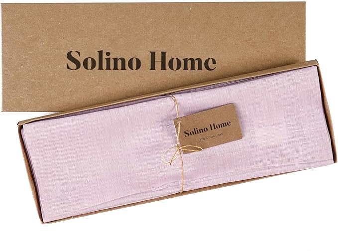 Solino Home Linen Placemats Set of 4 - Bubblegum Pink Placemats 14 x 19 Inch - 100% Pure Linen Table Mats for Valentines, Spring, Easter - Athena