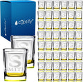 Personalized Square Shot Glasses Set of 50 Yellow Bottom 2oz Engraved Initial and Name Custom Gifts, Weddings, Birthdays, Party, Event, Decorations