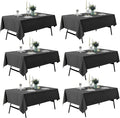 6-Pack 60x144 inch Grey Table Cloths, Solid Stain and Wrinkle Resistant Oblong Tablecloth, Premium Plain Weave Polyester Fabric Rectangle Table Linen Covers for Hotel, Banquet