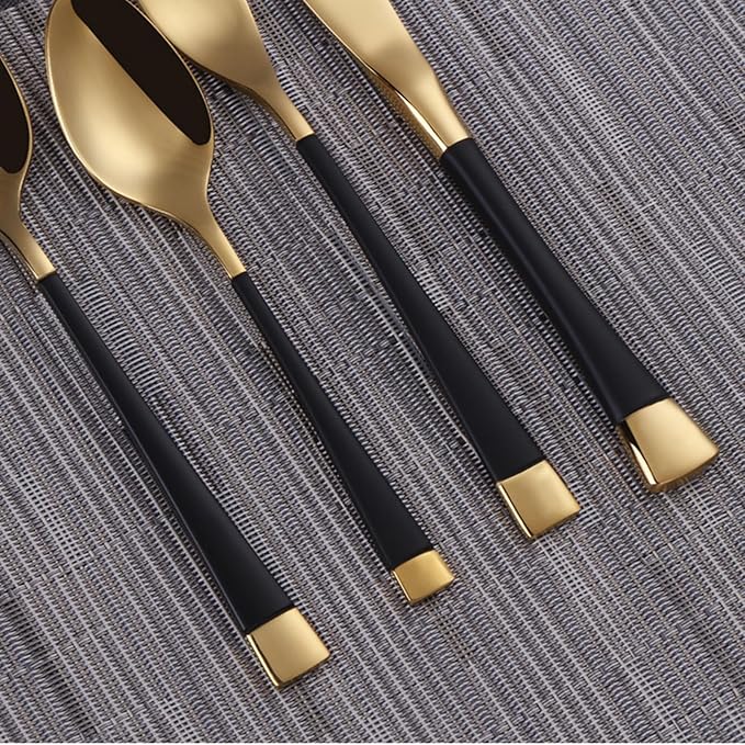 Blue-Gold Silverware ZILNEHZ Flatware Set for 10 Stainless Steel Cutlery Set Elegance Luxury Tableware Set Forks and Spoons Utensil Sets for Home Restaurant Dishwasher Safe