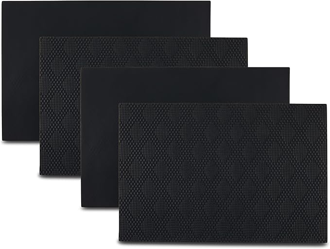 Placemats Set of 4 12" x 18" Heat-Resistant Table Mats for Dining Table Set for 4 Kitchen & Dining Room Decor Farmhouse, Boho, & Modern Style Easy to Clean, Durable & Stylish Table Decor