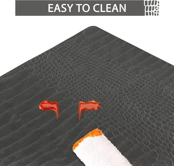 Set of 8 Faux Leather Placemats, PU Table Mats, Waterproof, Stain Resistant, Heat Resistant, Easy to Clean for Kitchen Dining Table,Conference Table