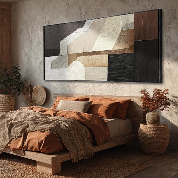 VAYIMDH Textured Wall Paintings Vintage Wall Decor Abstract Canvas Art 32"x70" Artwork for Office Decorations for Dining Room Area