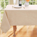 Smiry Rectangle Faux Champagne Table Cloth, Waterproof Burlap Fabric Tablecloth, Washable Decorative Farmhouse Table Covers for Kitchen, Dining, Parties, 60x102, Champagne