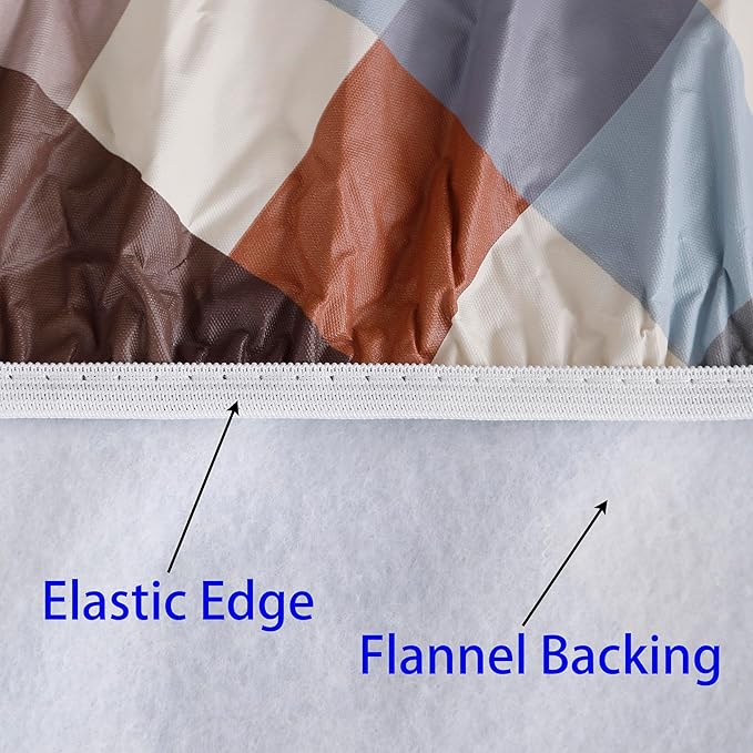 Walrus Round Vinyl Fitted Tablecloth with Flannel Backing Elastic Edge Design Table Cover Waterproof Oil-Proof PVC Table Cloth Stain-Resistant Best for 32"-36" Round