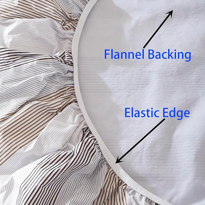Walrus Round Vinyl Fitted Tablecloth with Flannel Backing Elastic Edge Design Table Cover Waterproof Oil-Proof PVC Table Cloth Stain-Resistant Best for 45"-56" Round