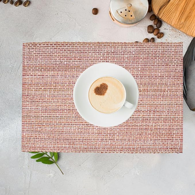 Urban Villa Placemats Fall 100% Cotton Fused Placemats 14''x 20'' Over Sized Set of 6 Placemats Every Day Use Heavier QualityPlacemats