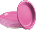 Disposable Paper Plates Bright Pink, 7 Inch Paper Dessert Plates, Strong and Sturdy Disposable Plate for Party, Dinner, Holiday, Picnic, or Travel Party Plate, Pack of 50