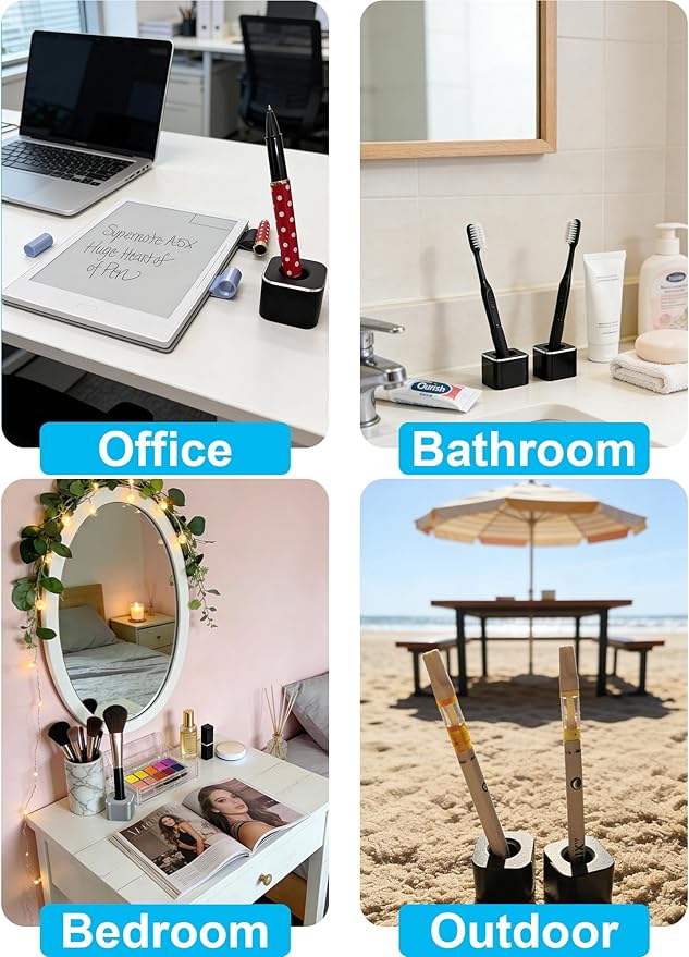 Aluminum Single Hole Pen Stand - Durable Fountain Pen Holder for Desk Display, Non - Slip Base, Minimalist Office/Home Organizer(Grey,1P)