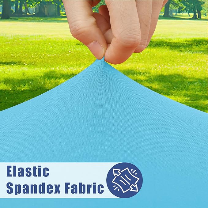 Spandex 5 Foot Rectangle Table Cloth 2 Pack, Elastic Fitted Tablecloths for Picnic, Stretch Washable Patio Table Cover for Outdoor, Camping, Banquet and Parties (Blue Mist, 30"x60")