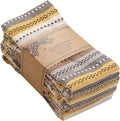 ACCENTHOME 100% Cotton Salsa Stripe Napkin Set of 12 18x18 inch Beige/Mustard Multicolour Dinner Napkins - Washable Soft Premium Hotel Quality Reusable Perfect Table Linen for Family Dinners Wedding