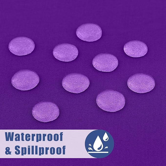 Spandex 4 Foot Rectangle Table Cloth 2 Pack, Elastic Fitted Tablecloths for Picnic, Stretch Washable Patio Table Cover for Outdoor, Camping, Banquet and Parties (Purple, 30"x48")