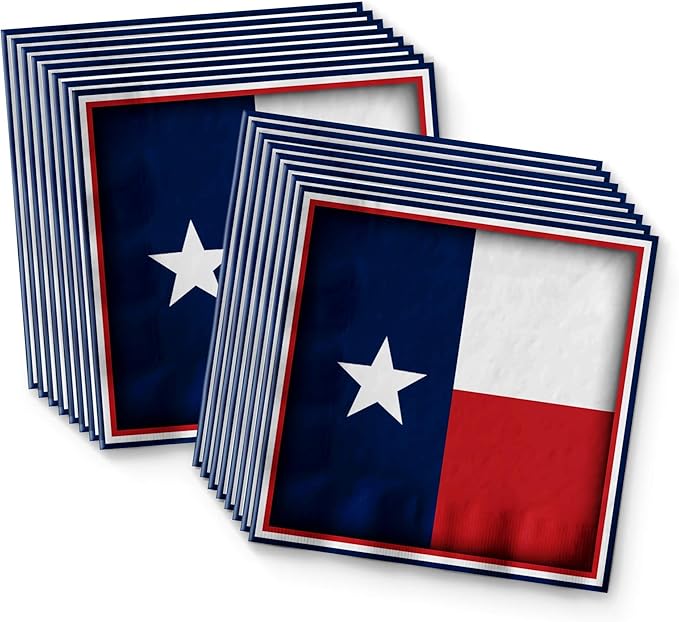 Texas State Flag Birthday Party Supplies Set Plates Napkins Cups Tableware Kit for 16