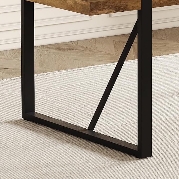 Dinner Table for 6-8, 71'' Kitchen Table,Kitchen & Dining Room Tables, MDF Wood Dining Table with Metal Legs for Living Room & Dining Room