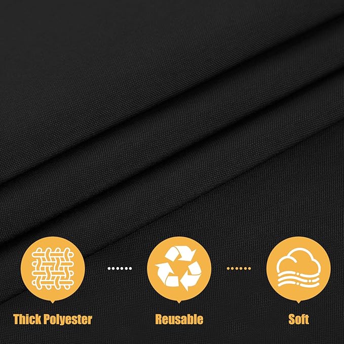 Smiry Rectangle Table Cloth, Waterproof Anti-Scratch Polyester Tablecloth, Decorative Washable Fabric Table Cover for Dining, Buffet, Parties and Outdoor, 52x70, Black