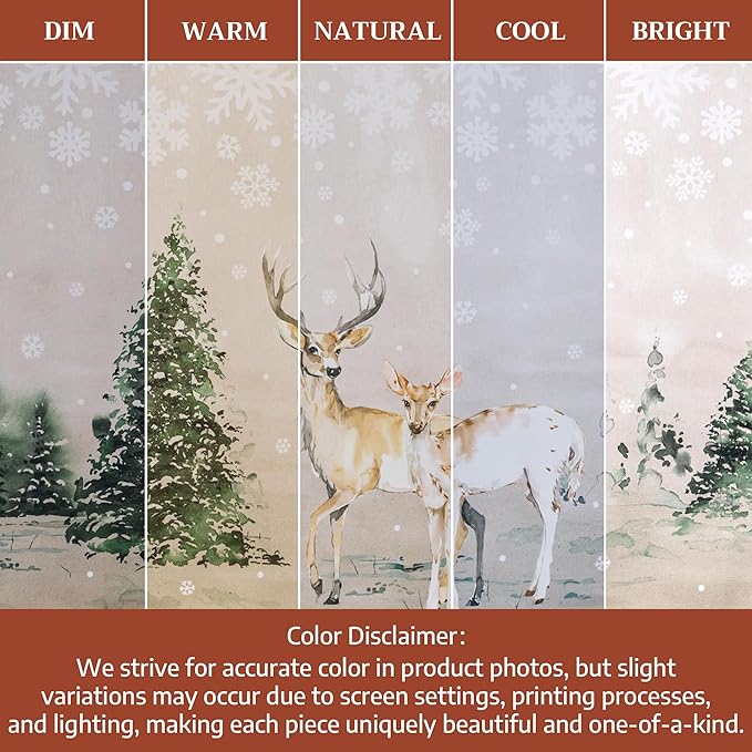 Maison d' Hermine Table Cloth Rectangle Table 100% Cotton 60 x 90 Inches Fall Tablecloth Reusable Everyday Use for Thanksgiving Christmas Decorations Dining Farmhouse Party (Deer in The Woods)