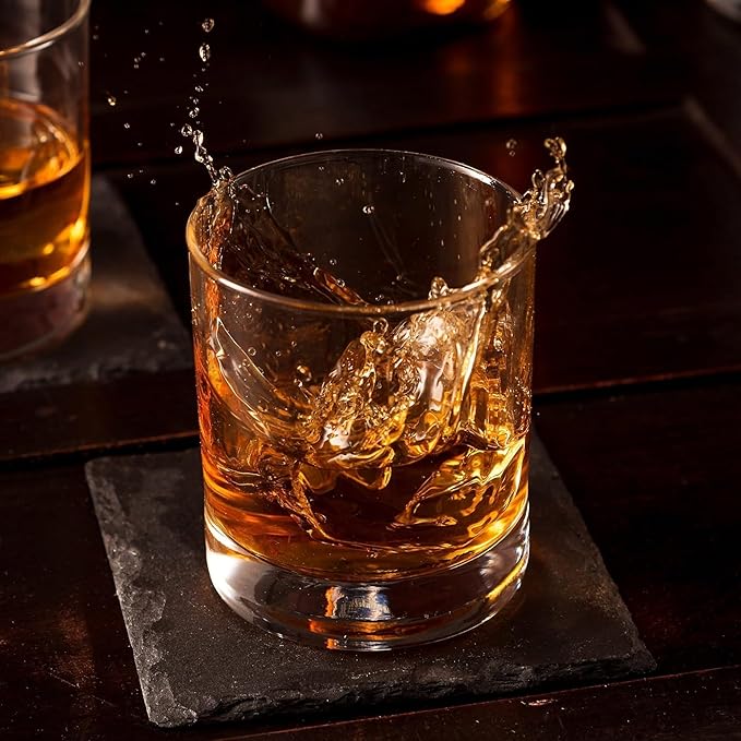 Bormioli Rocco Cortina 6.5 Oz. Whiskey Glasses, Set of 6 - SMALL Lowball Glasses with Weighted Bottom Short Glass Tumbler - Rocks Glass for Scotch or Bourbon Glassware, Made In Italy