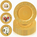 PROY 100 Pcs Gold Charger Plates Bulk, Premium Gold Chargers for Dinner Plates, Table Chargers for Table Setting, Wedding