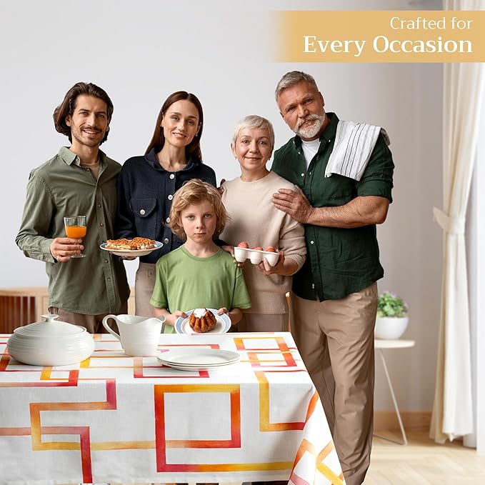 Maison d' Hermine Table Cloth Rectangle Table 100% Cotton 60 x 108 Inches Tablecloth Reusable Decorative for Dining Room Farmhouse Home Valentines Day Decorations Spring Summer - Summer Maze