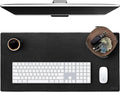 Elizo Leather Desk Mat Desk Pad Blotter Set - Real Full-Grain Leather (32x16) 2-Layer Genuine Desk Cover Protector & Large Mouse Pad | Computer Keyboard Desk Accessories for Office & Home