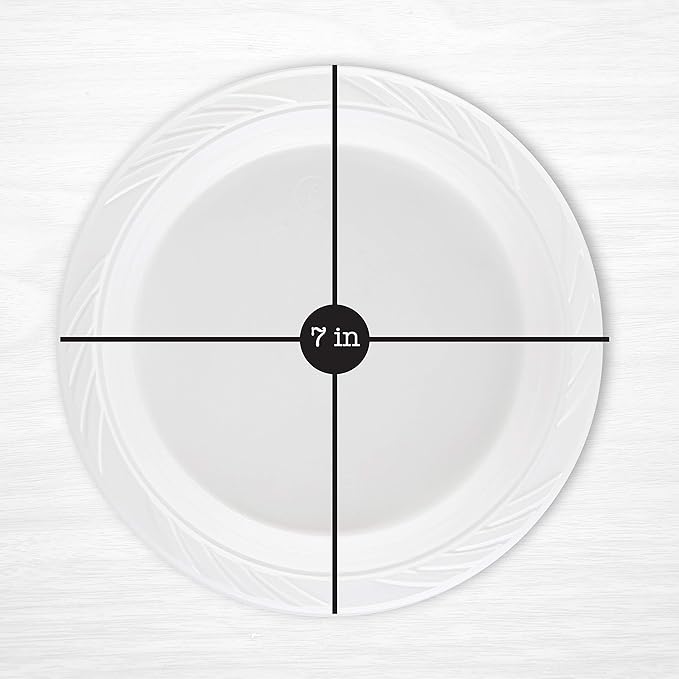 200 Count Disposable 7 Inch White Plastic Plates