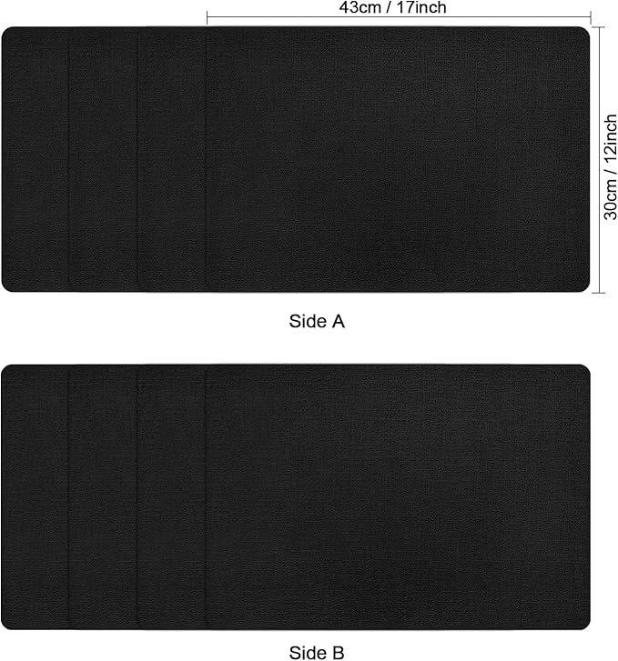 Myir JUN Placemats Dual Sided, Faux Leather Place Mats Set of 4 Indoor Placemats for Dining Table Outdoor Placemats Square Non-Slip Washable Table Mats (Black, Set of 4)