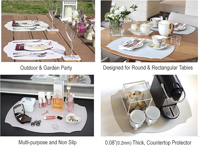 Rommy & Co. Premium Silicone Placemats, Set of 2 (Mauve Pink)
