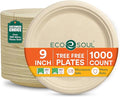 ECO SOUL Compostable 9 Inch(1000-Pack) Biodegradable Heavy-Duty Disposable Eco-Friendly Paper Plates for Dinner & Parties, Wedding, Event