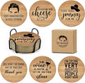 6 PCS Funny Schitts Cork Coasters for Drinks,Schitts TV Show Merchandise,Set with Coaster Holder Coffee Table Tea Table bar,Creek TV Themed Coasters Gifts for Fans