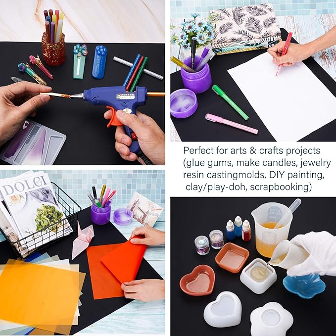 Gartful Oversize Silicone Mat for Crafts, 27.6" x 19.7" Silicone Craft Sheet Jewelry Casting Mold, Countertop Mat, Counter Table Protector, Multipurpose Mat, Placemat, Black