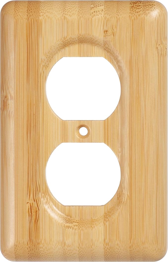 Wood Outlet Covers Bamboo Single Duplex Wall Plates for Electrical Outlets, Decorative Outlet Covers