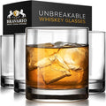 Unbreakable Tritan Plastic Whiskey Glasses | Shatterproof Double Rocks | Dishwasher-Safe | BPA-free | Perfect for Cocktail Bourbon | 12.5 oz, Set of 4