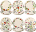 Umigy 120 Pcs Vintage Wild Floral Paper Plates 7 Inch Floral Plates, Fall Summer Flower Dinner Tableware Watercolor Flower Tea Party Dessert Tableware for Birthday Wedding Baby Bridal Shower Party