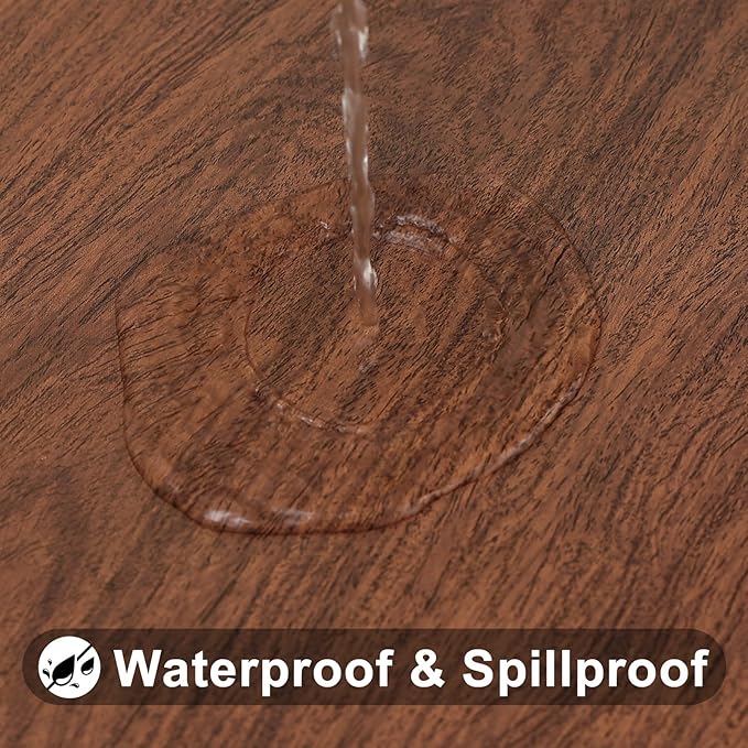 Smiry Rectangle Table Cloth Cover, Waterproof Elastic Fitted Picnic Tablecloth for 8 Foot Tables, Wipeable Flannel Backed Vinyl Tablecloths for Camping, Dining, Outdoor (Brown, 30" x 96")