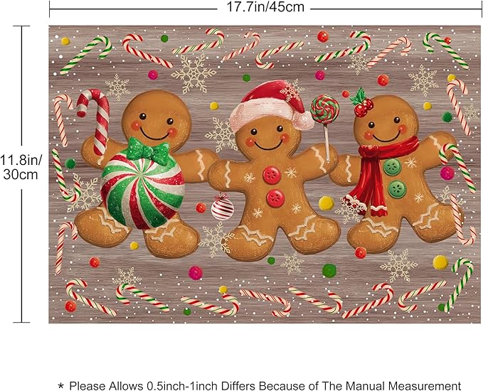 Xmas Placemats Set of 4 Washable Table Place Mats For Dining Kitchen Party Decor