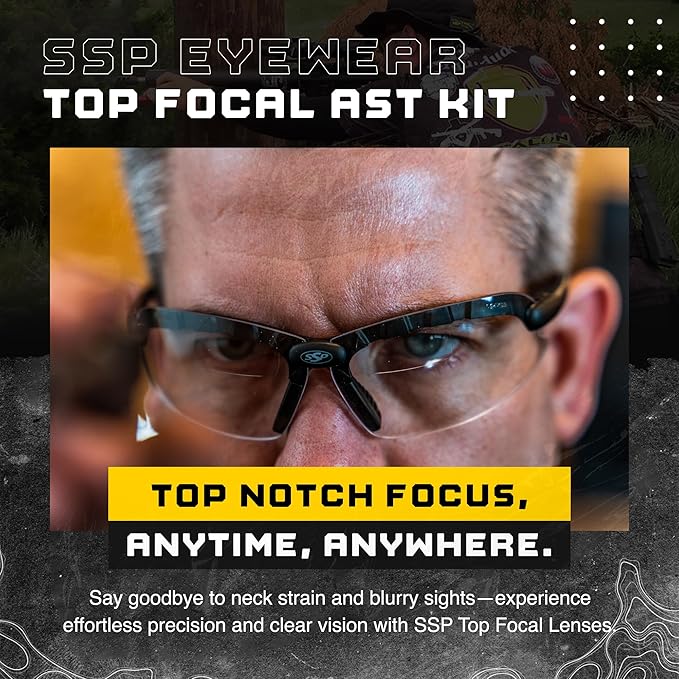 SSP Eyewear Top Focal Ultra Tactical Safety Shooting Glasses, HD A-Eye NVR/fog Lenses