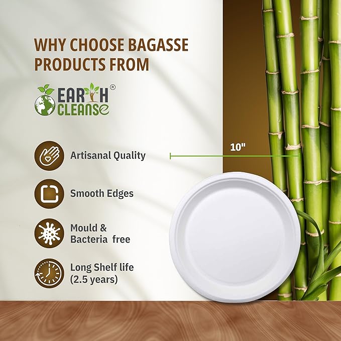 100% Compostable 9 Inch Paper Plates – Heavy Duty Bulk Disposable Plates [500-Pack] – USDA Certified, BPA-Free, Eco-Friendly, Biodegradable Sugarcane Bagasse – Natural White for Catering, Parties