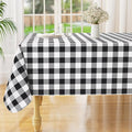 misaya Rectangle Waterproof Vinyl Table Cloth, Buffalo Flannel Backed Tablecloth, Wipeable Plastic Table Cover for Dinner, Kitchen, Outdoor (60" x 144", Black and White)