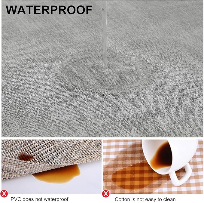 homing Faux Leather Heat Resistant Placemats 8 Packs, Waterproof Wipeable Dining PU Place Mats for Indoor & Outdoor, Easy to Clean, Light Grey