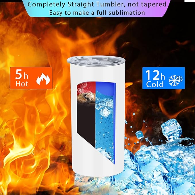 15 Oz Sublimation Tumblers Blank (12 Pack), Skinny Straight Kids Sublimation Tumblers Bulk, Individually Gift Boxed,