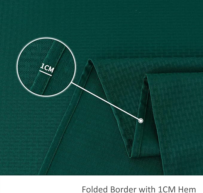 maxmill Square Tablecloth Weaved Texture Stain Resistant Waterproof Wrinkle Resistant Soft Table Cloth, Christmas Dinner Fabric Decoration for Dining Room Holiday Party, 52 x 52 Inch, Hunter Green