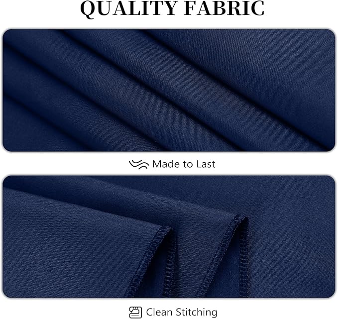 8 Pack Navy Blue Tablecloth 60 x 102 Inch Rectangular Table Cloth for 6 Foot Rectangle Tables, Wrinkle Resistant Washable Polyester Fabric Table Covers for Wedding Party Banquet Buffet and Camping