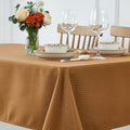 maxmill Tablecloth Weaved Texture Design Stain Resistant Waterproof and Wrinkle Resistant Table Cloth for Dining Room Decoration Fall Harvest Thanksgiving Parties, Rectangle 60 x 120 Inch, Amber