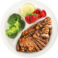 YANGRUI Party Plates Mineral Filled PP 10" 150 Pack - Shrink Wrap Commercial White BPA Free Plastic Plate | Reusable & Disposable Dishwasher & Microwave Safe | Heavy Duty 3 Compartment Dinner Trays