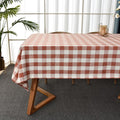 Gingham Table Cloth for Square Tables Orange Checkered Plaid Tablecloth Heavy Duty Cotton Blend Washable & Wrinkle Table Cover for Outdoor Kitchen Dining Picnic Camping (52x52 Inch)