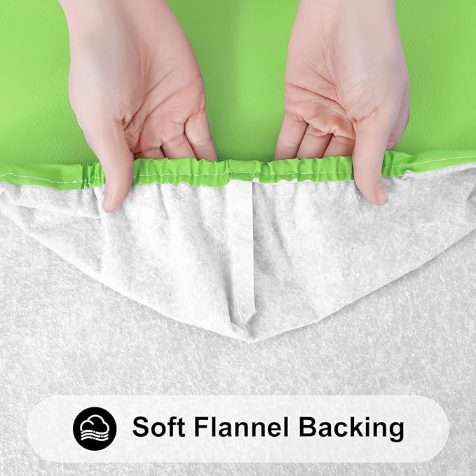 Smiry Rectangle Tablecloth, Elastic Fitted Flannel Backed Vinyl Tablecloths for 4ft Folding Tables, Waterproof Wipeable Table Covers for Indoor, Outdoor, Picnic and Camping (Lime Green, 30"x48")
